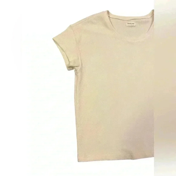 Tommy John Women's Zen Waffle Tee in Cream/White Size Small - Picture 4 of 11